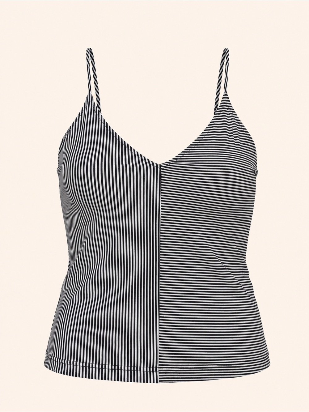 BP Mixed Stripe V Neck Cami Tank Top Black White Size M